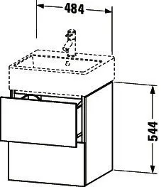 Duravit WTU L-Cube 544x484x459mm 2 Schubkästen, Weiß Hochglanz – Bild 4