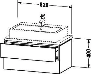 Duravit WTU f.Console Comp.L-Cube 400x820x477 2 Schubkästen, Nussbaum Natur – Bild 2
