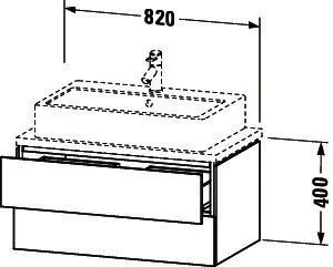 Duravit WTU f.Console Comp.L-Cube 400x820x477 2 Schubkästen, Nussbaum Natur – Bild 3