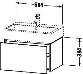 Duravit WTU L-Cube 394x684x459mm 1 Auszug, Weiß Matt – Bild 2