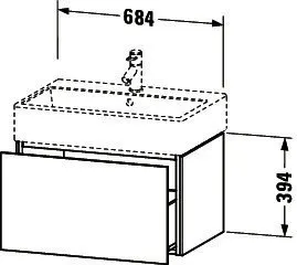 Duravit WTU L-Cube 394x684x459mm 1 Auszug, Weiß Matt – Bild 3