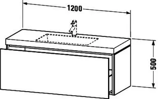 Duravit WTU L-Cube m. Vero Air 500x1200x480mm 1 HL, 1 Auszug, Weiß Hgl – Bild 3