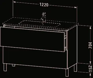 Duravit WTU stehend L-Cube 481x1220x704mm 2 Auszüge, f.233612, weiß matt – Bild 4