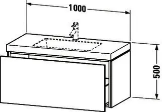 Duravit WTU L-Cube m. Vero Air 500x1000x480mm 1 HL, 1 Auszug, Weiß Hgl – Bild 2