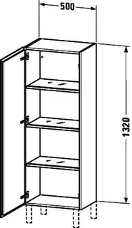Duravit Halbhochschrank L-Cube 363x500x1320mm 1 Tür, TA li., graphit matt – Bild 2