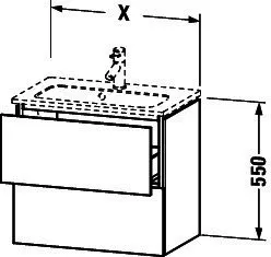 Duravit WTU Compact L-Cube 550x620x391mm 2 Schubkästen, Weiß HGL – Bild 2