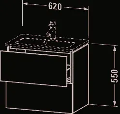 Duravit WTU Compact L-Cube 550x620x391mm 2 Schubkästen, Weiß HGL – Bild 3