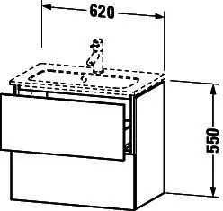 Duravit WTU Compact L-Cube 550x620x391mm 2 Schubkästen, Weiß HGL – Bild 4