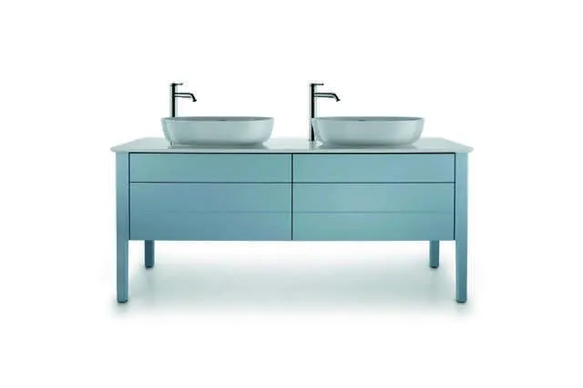 Duravit Quarzsteinkonsole Luv 20x1783x595mm 2 Ausschnitte,Quarzstein Weiß Struktur