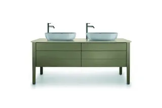 Duravit Quarzsteinkonsole Luv 20x1783x595mm 2 Ausschnitte,Quarzstein Weiß Struktur – Bild 2