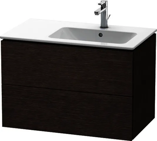 Duravit WTU L-Cube 550x820x481mm,wandhängend 2 SchKa, Becken rechts, Eiche dunkel geb.