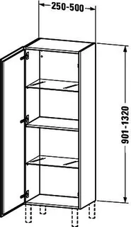 Duravit HS individual L-Cube 200x250x901mm 1 Tür, TA links, graphit matt – Bild 4