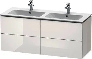 DU WTU wandh. L-Cube 481x1290x550mm 4 SchKa, f.233613, weiss hochglanz