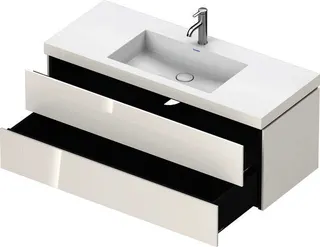 Duravit WTU L-Cube m. Vero Air 500x1200x480mm 1 HL, 2 SchKa, Weiß Hochglanz – Bild 2