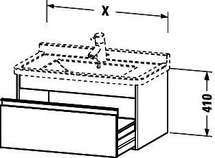 Duravit WTU wandhängend Ketho 455x650x410mm 1 Auszug, für 030470, graphit matt – Bild 4