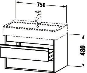 Duravit WTU wandhängend Ketho 440x750x480mm 2 SchKa, für 045480, graphit matt – Bild 2
