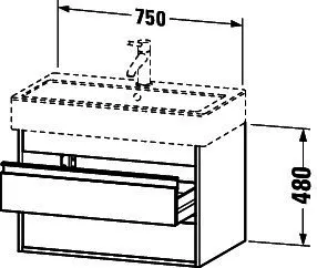 Duravit WTU wandhängend Ketho 440x750x480mm 2 SchKa, für 045480, graphit matt – Bild 4