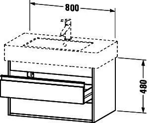 Duravit WTU wandhängend Ketho 455x800x480mm 2 SchKa, für 032985, graphit matt – Bild 2
