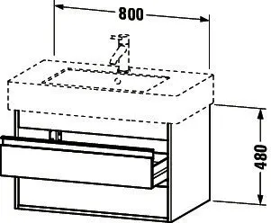 Duravit WTU wandhängend Ketho 455x800x480mm 2 SchKa, für 032985, graphit matt – Bild 3
