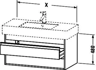Duravit WTU wandhängend Ketho 455x800x480mm 2 SchKa, für 032985, graphit matt – Bild 5