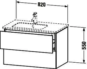 Duravit WTU L-Cube 550x820x481mm,wandhängend 2 SchKa, Becken links, Graphit Matt – Bild 3