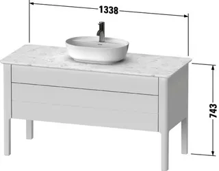 Duravit WTU bodenstehend Luv 743x1388x570mm 1 SchKa,1 Auszug,Weiß Seidenmatt – Bild 2