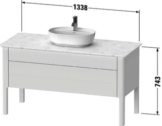 Duravit WTU bodenstehend Luv 743x1388x570mm 1 SchKa,1 Auszug,Weiß Seidenmatt – Bild 3