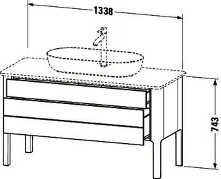 Duravit WTU bodenstehend Luv 743x1388x570mm 1 SchKa,1 Auszug,Weiß Seidenmatt – Bild 4