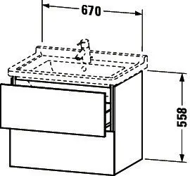 Duravit WTU wandh. L-Cube 469x670x558mm, 2 SchKa, 030470, Weiß Hochglanz – Bild 3