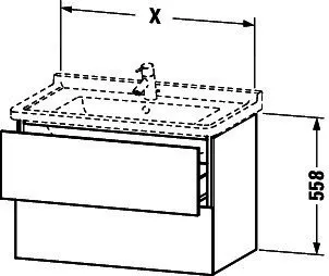 Duravit WTU wandh. L-Cube 469x670x558mm, 2 SchKa, 030470, Weiß Hochglanz – Bild 4