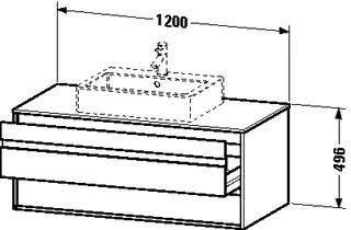 Duravit WTU wandhängend Ketho 550x1200x496mm 2 SchKa, für ASB mi., basalt matt – Bild 5