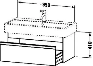 Duravit WTU wandhängend Ketho 440x950x410mm 1 Auszug, für 045410, weiß hochglanz – Bild 3