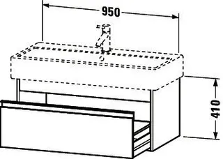 Duravit WTU wandhängend Ketho 440x950x410mm 1 Auszug, für 045410, weiß hochglanz – Bild 4
