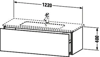 Duravit WTU wandh. L-Cube 481x1220x400mm 1 Auszug, f.233612, basalt matt – Bild 3