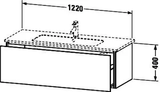 Duravit WTU wandh. L-Cube 481x1220x400mm 1 Auszug, f.233612, basalt matt – Bild 4