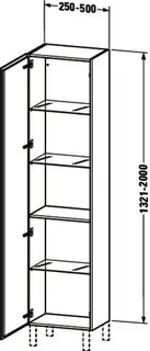 Duravit HS individual L-Cube 200x250x1321mm 1 Tür, TA links, weiß matt – Bild 2