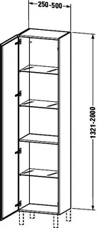 Duravit HS individual L-Cube 200x250x1321mm 1 Tür, TA links, weiß matt – Bild 3