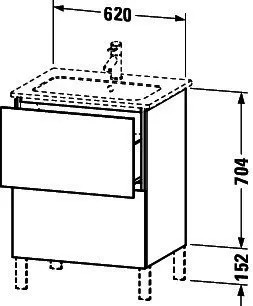 Duravit WTU stehend L-Cube 481x620x704mm 2 Auszüge, f.233663, taupe – Bild 4