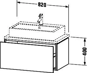 Duravit WTU f.Console Comp.L-Cube 400x820x477 1 Auszug, graphit supermatt – Bild 2
