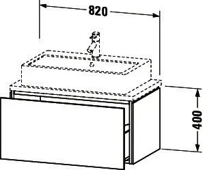 Duravit WTU f.Console Comp.L-Cube 400x820x477 1 Auszug, graphit supermatt – Bild 3