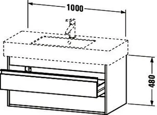 Duravit WTU wandhängend Ketho 455x1000x480mm 2 SchKa, für 032910, Betongrau Matt – Bild 3