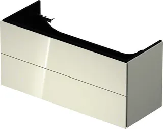 DU WTU L-Cube 544x1184x459mm 2 Schubkästen, Weiß Hochglanz