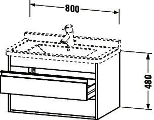 Duravit WTU wandhängend Ketho 455x800x480mm 2 SchKa, für 030480, weiß hochglanz – Bild 2