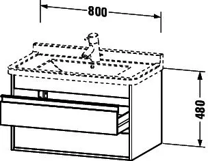 Duravit WTU wandhängend Ketho 455x800x480mm 2 SchKa, für 030480, weiß hochglanz – Bild 4