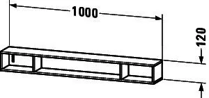 Duravit Regalelement L-Cube 140x1000x120mm hori., 3 Fächer, weiß matt – Bild 3