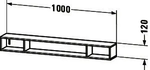 Duravit Regalelement L-Cube 140x1000x120mm hori., 3 Fächer, weiß matt – Bild 4