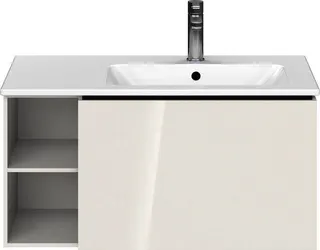 Duravit WTU L-Cube 400x820x481mm, wandh. 1 Auszug,Becken re.,Weiß Hochglanz – Bild 3