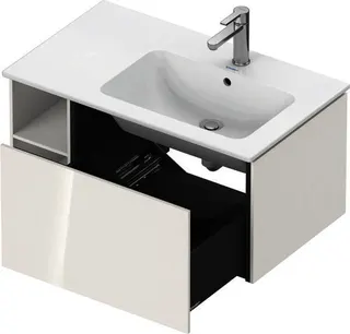 Duravit WTU L-Cube 400x820x481mm, wandh. 1 Auszug,Becken re.,Weiß Hochglanz – Bild 5