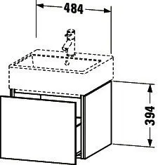 Duravit WTU L-Cube 394x484x459mm 1 Auszug, Nussbaum Dunkel – Bild 3