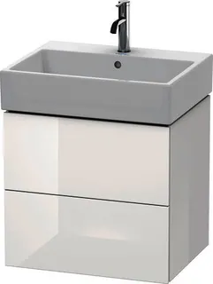 DU WTU L-Cube 544x584x459mm 2 Schubkästen, Weiß Hochglanz